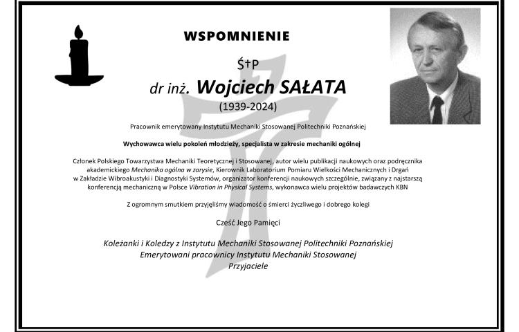 Wspomnienie - dr inż. Wojciech Sałata