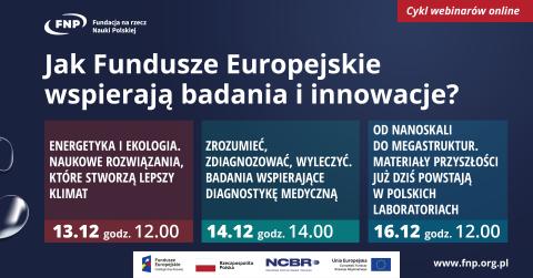 Webinary "Jak Fundusze Europejskie wspierają badania i innowacje" 